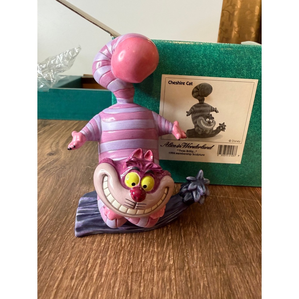 Vintage 1994 WDCC Disney Cheshire Cat Twas Brillig Figurine Box Pin New
